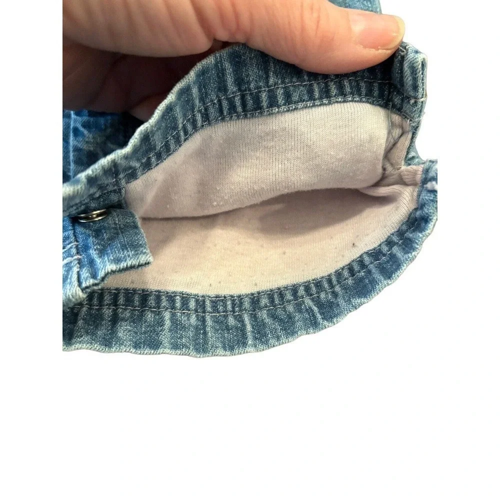 Both Baby Gap Toddler Overalls 18-24 Denim Pink Bows Lined Soft Cotton Blue Jean